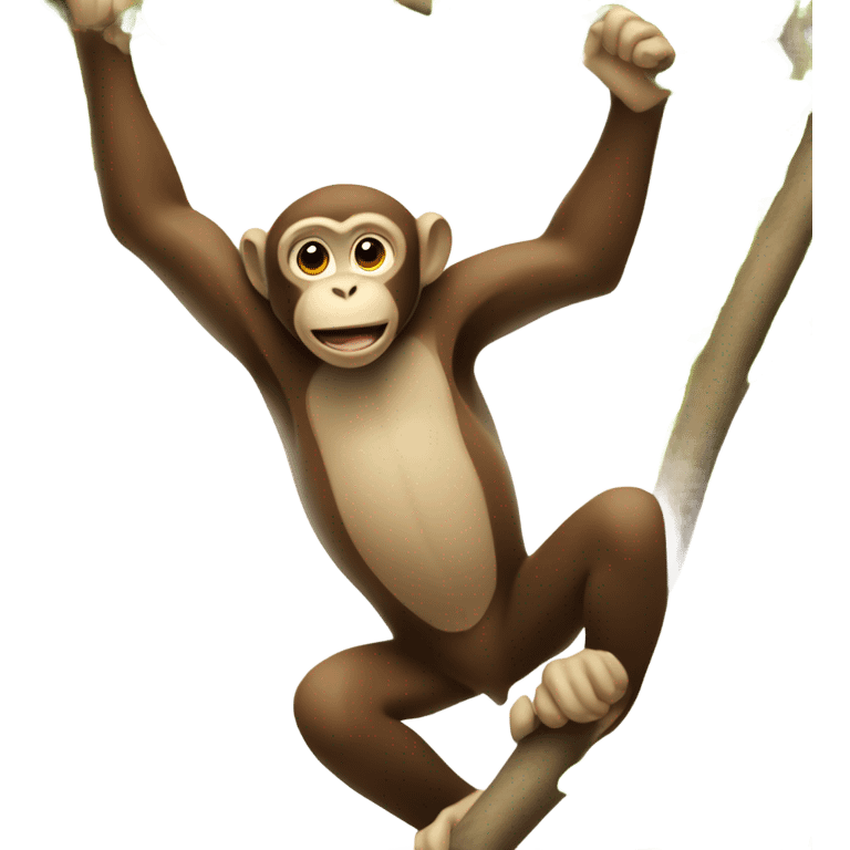 Monkey swinging on trees  emoji