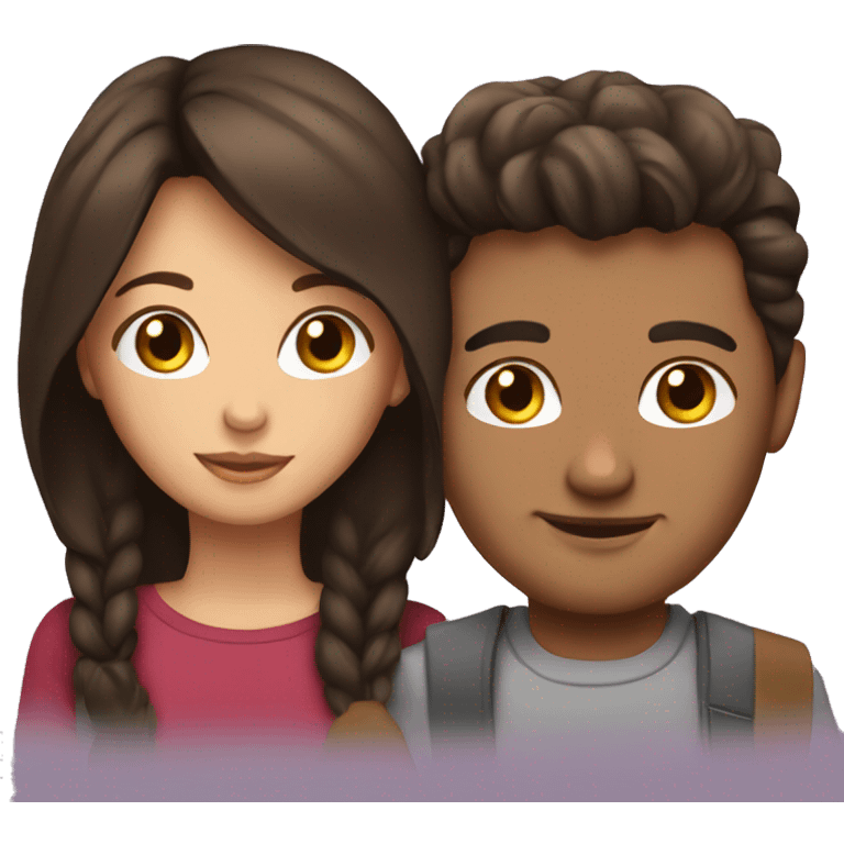 brunette couple emoji