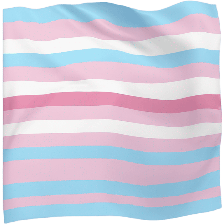 transgender pride flag with five horizontal stripes: light blue, pink, white, pink, and light blue emoji