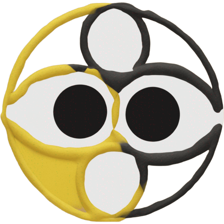 2 circles one yellow one black overlapping emoji