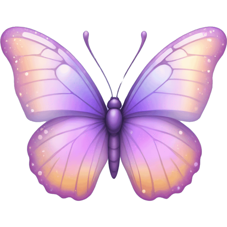 Sparkly translucent Pastel purple-gradient iridescent butterfly emoji