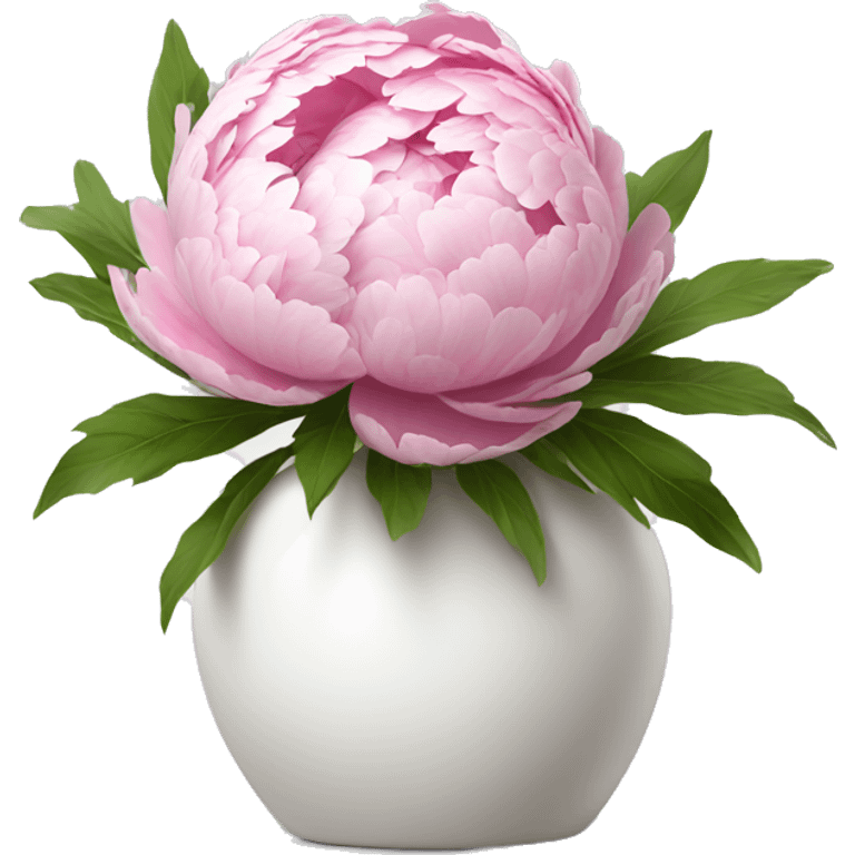 Pink peony in white vase emoji