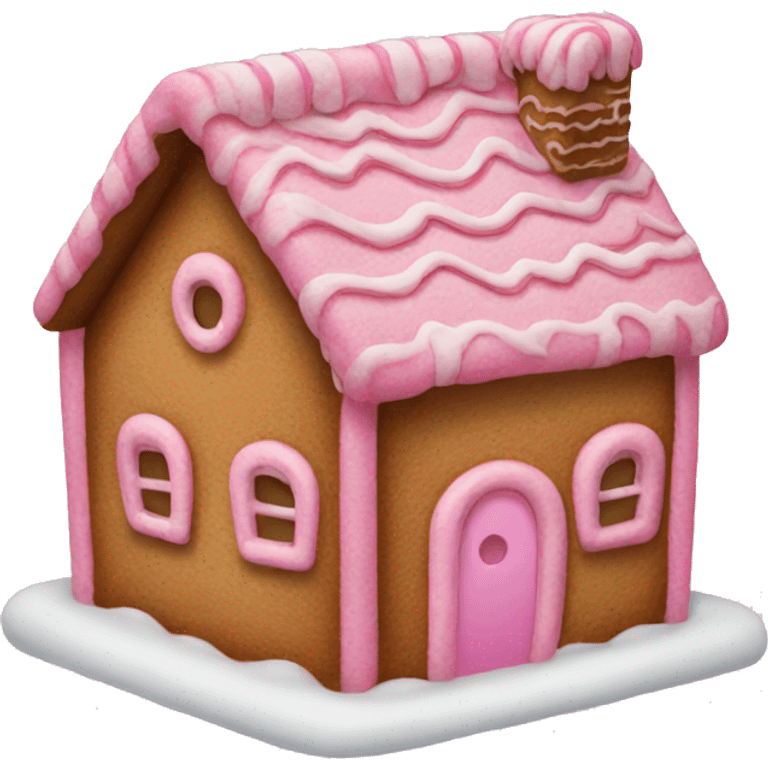 A pink gingerbread house emoji