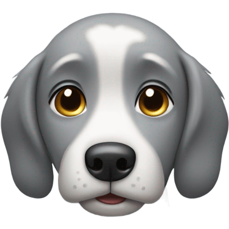 Grey dog being patted  emoji