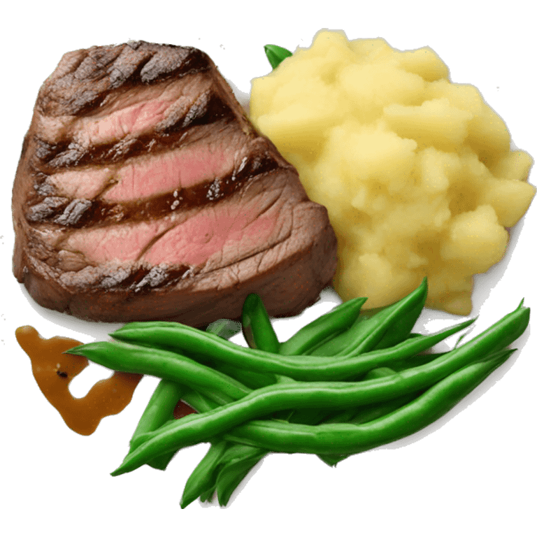 Steak dinner green beans and potato mash emoji