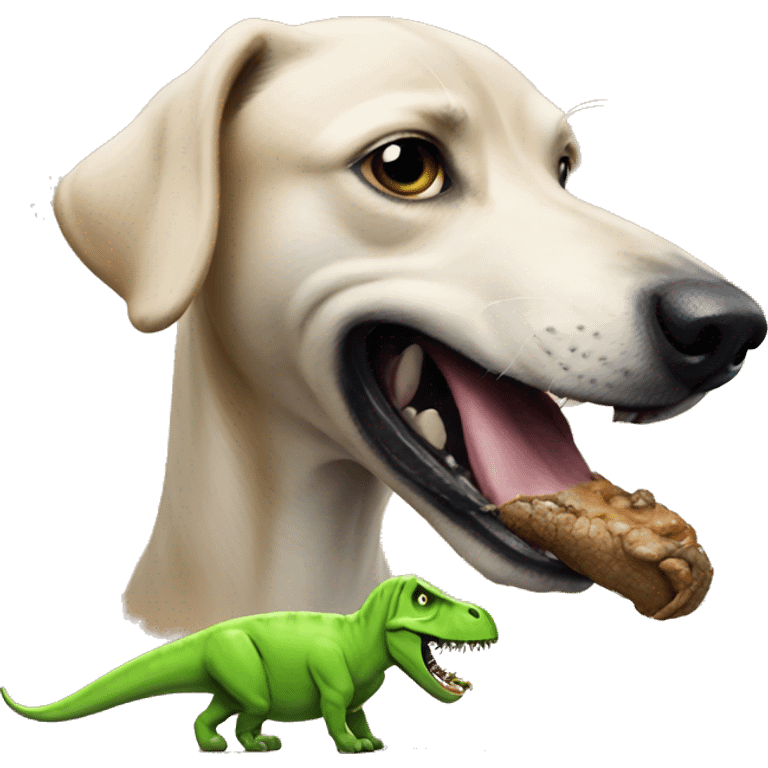 dog eatingdinosaur emoji