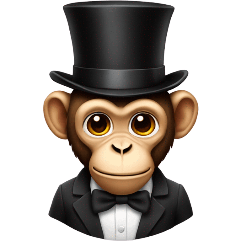 Monkey wearing a top hat emoji