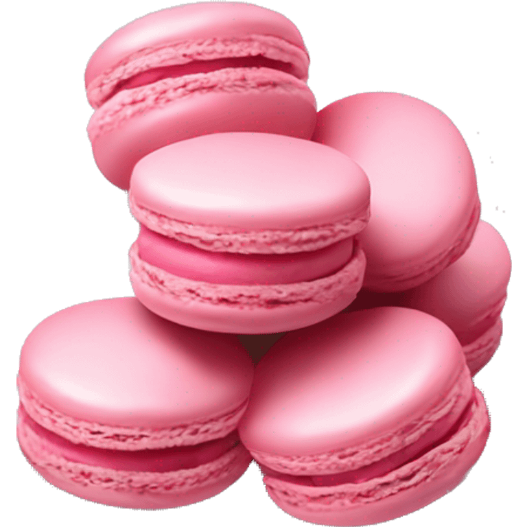 Pink macaroons on plate  emoji