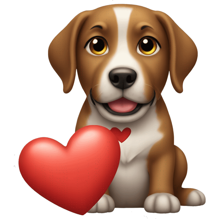 Dog giving heart emoji