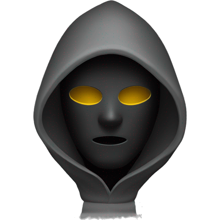 grayscale black mysterious masked hooded man emoji