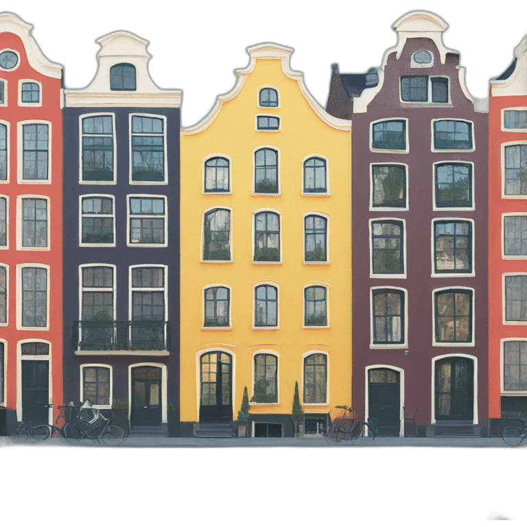 Amsterdam colorful houses emoji