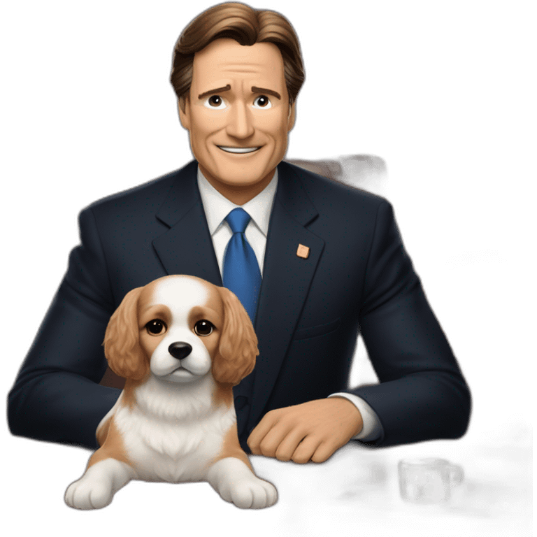 Presidente Javier Gerardo Milei y su perrito Conan emoji