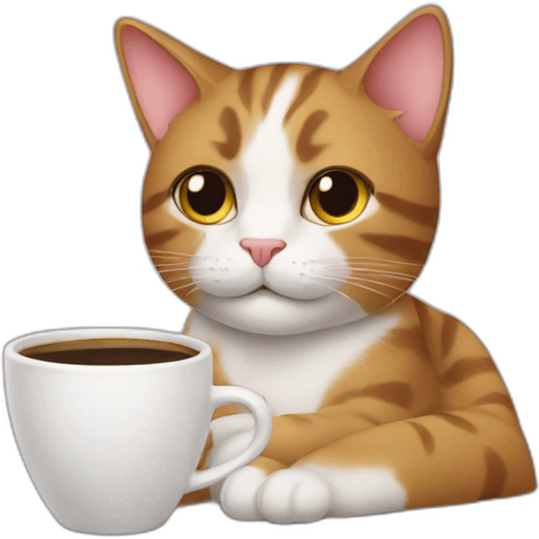 cat with coffee emoji