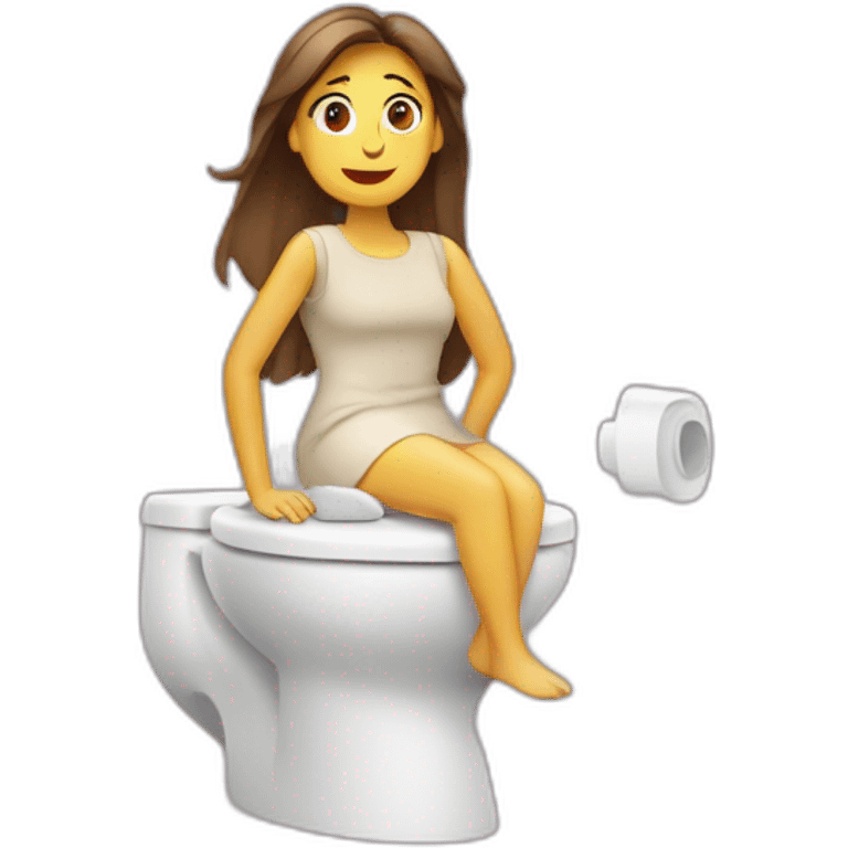 Une femme sur des toilettes  emoji