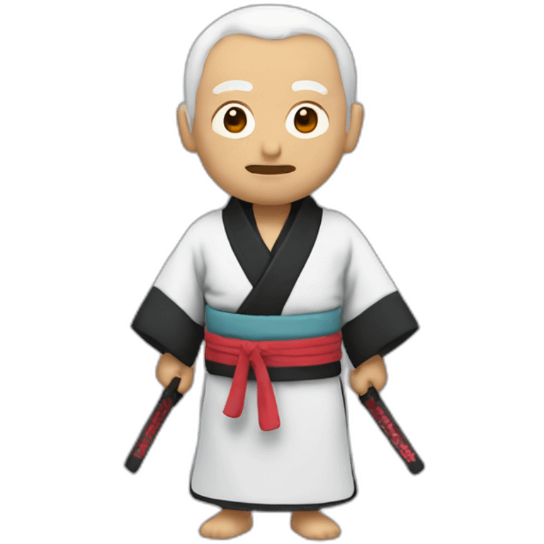 Un vieux ninja en kimono noir emoji