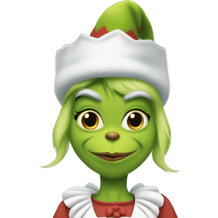 The grinch in a maid outfit  emoji