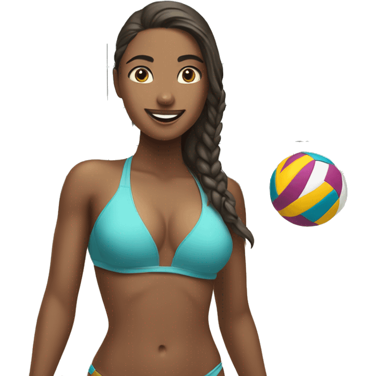 Girls in Bikini playing Beachvolleyball  emoji