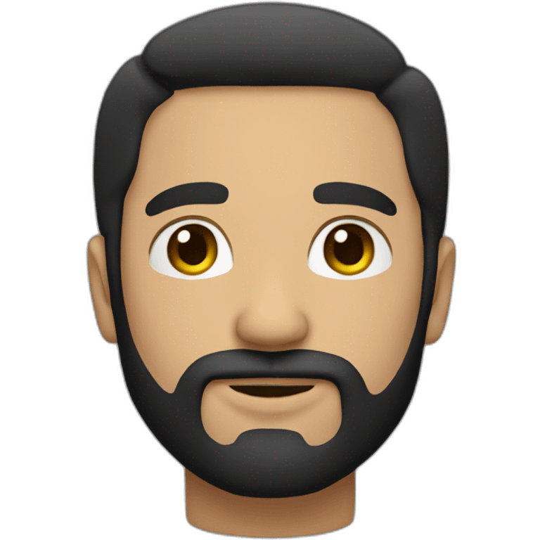 Handsome man with black hair and beard emoji