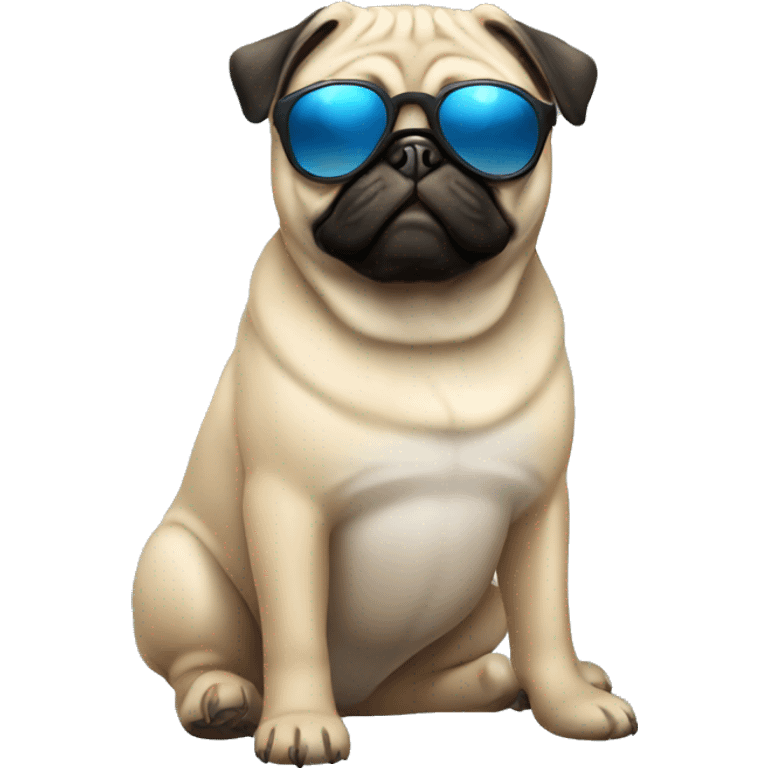 Pug with sunglasses emoji