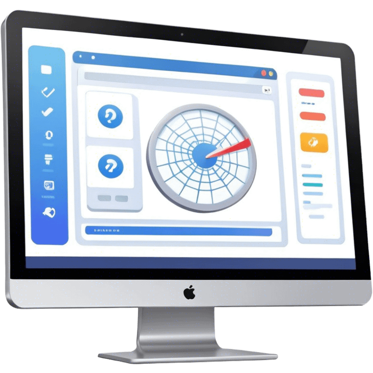 Create an emoji for UX/UI design. Show a monitor or tablet with a web interface mockup displayed on the screen. Use modern, professional colors. Do not include any emojis or smiley faces. Make the background transparent. emoji