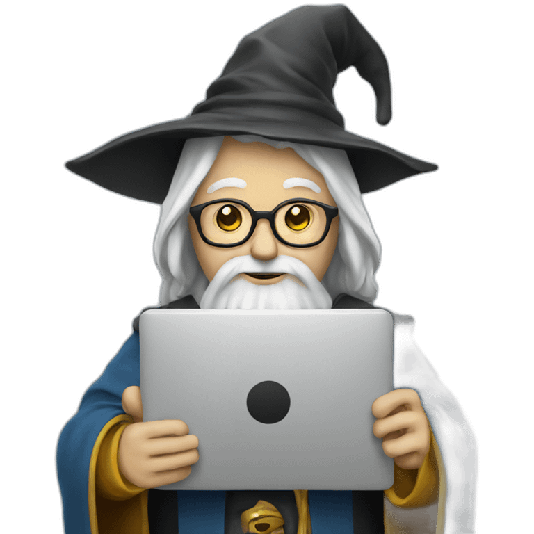 wizard holding laptop emoji