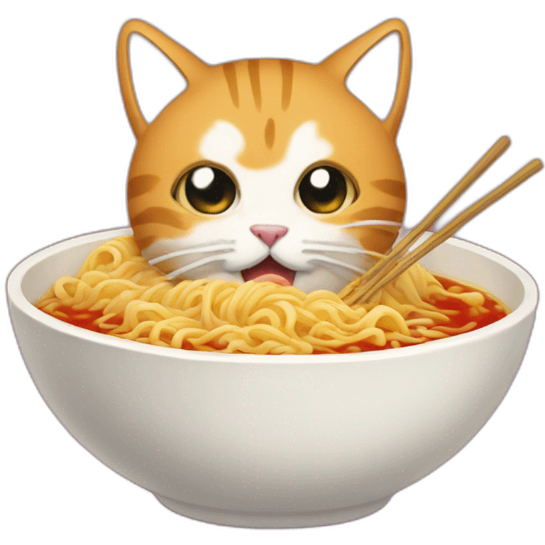 Cat eat ramen emoji