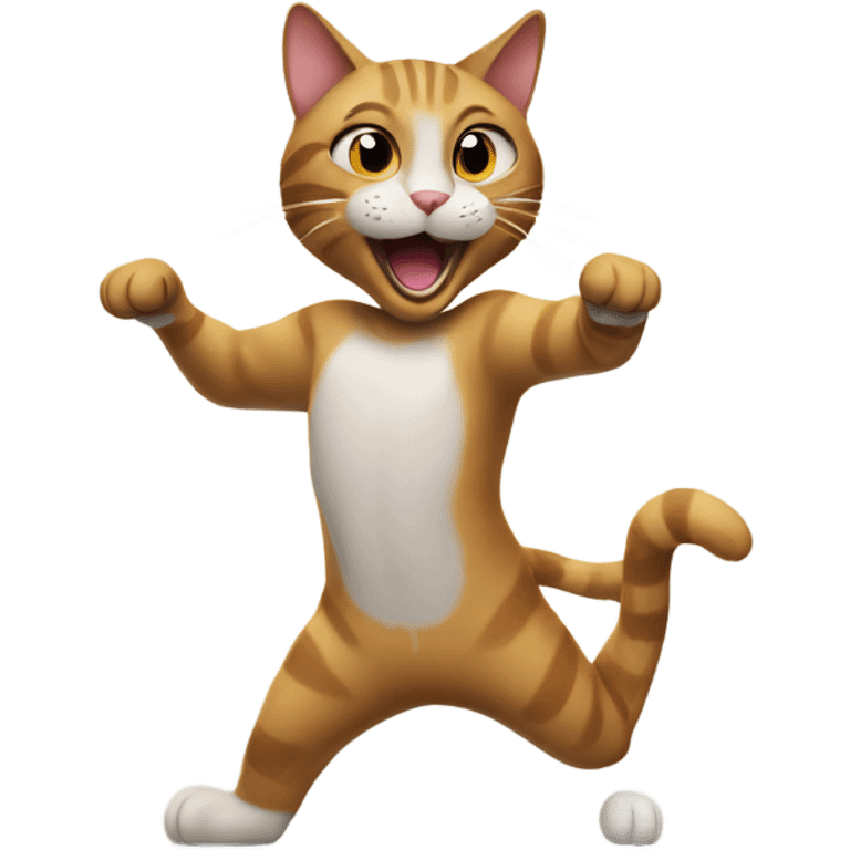 Cat doing jumping jacks emoji