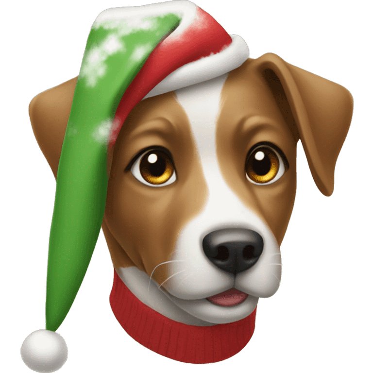 dog with christmas hat  emoji