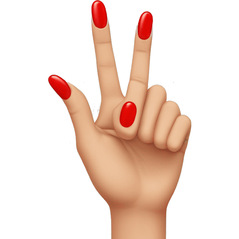 woman hand pointing middle finger, red nail varnish emoji