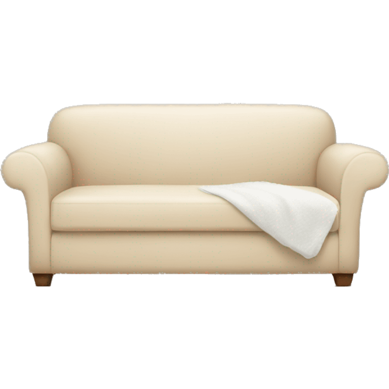 beige couch with white blanket emoji