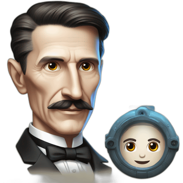 Nikola Tesla with a yammakh emoji