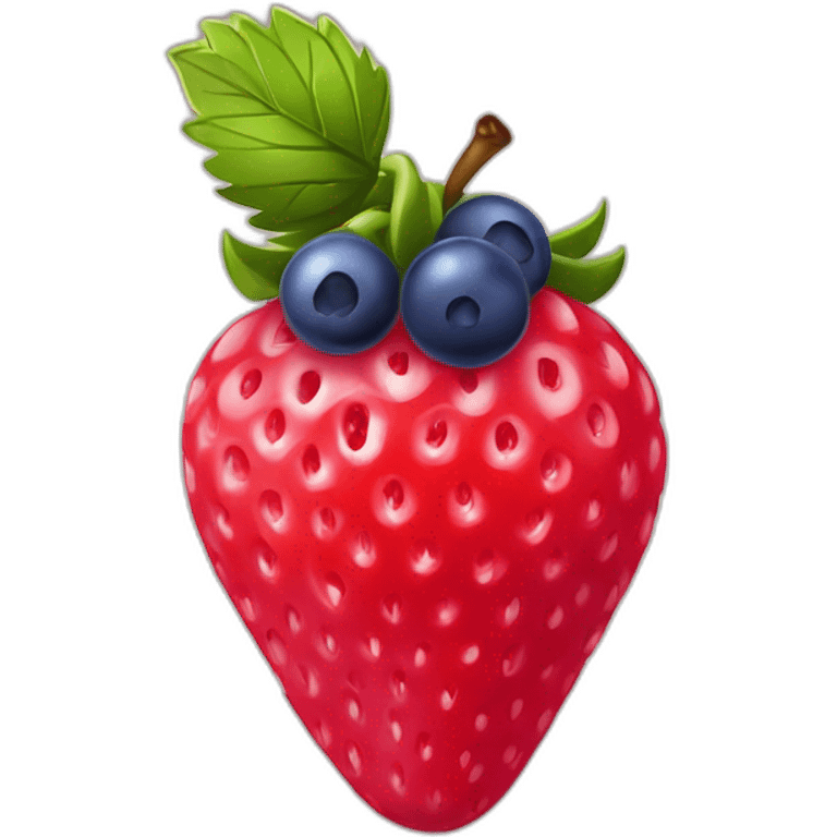 Fraise à gauche framboise au milieu myrtille a droite  emoji