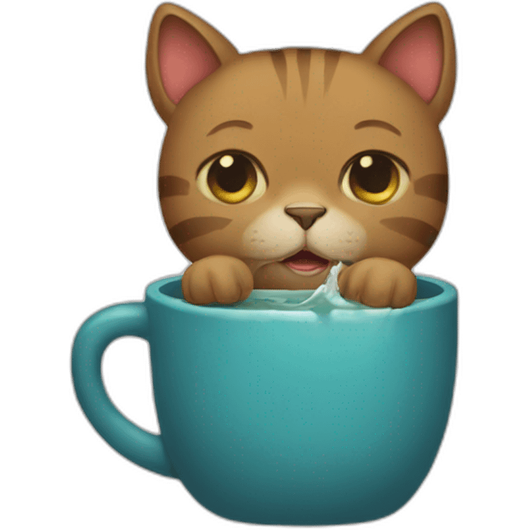 Cat drinking a bear emoji