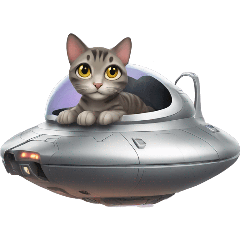 hovercat on alien spaceship emoji