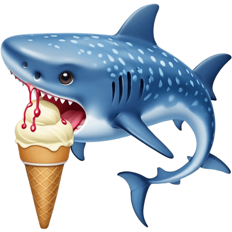 Whale shark eating ice cream emoji