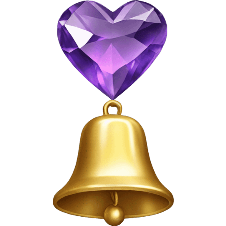 Heart bell shaped crystal emoji