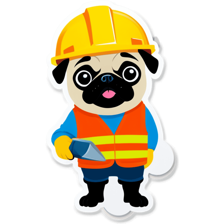 Pug in construction ppe  emoji