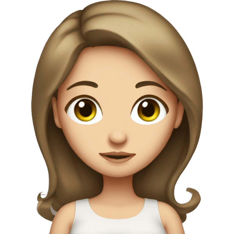 Girl pregnant Green eyes Brown Hair  emoji