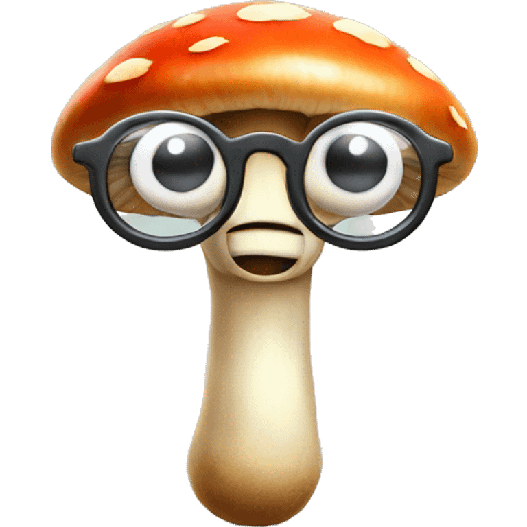 Mushroom wearing glasses  emoji