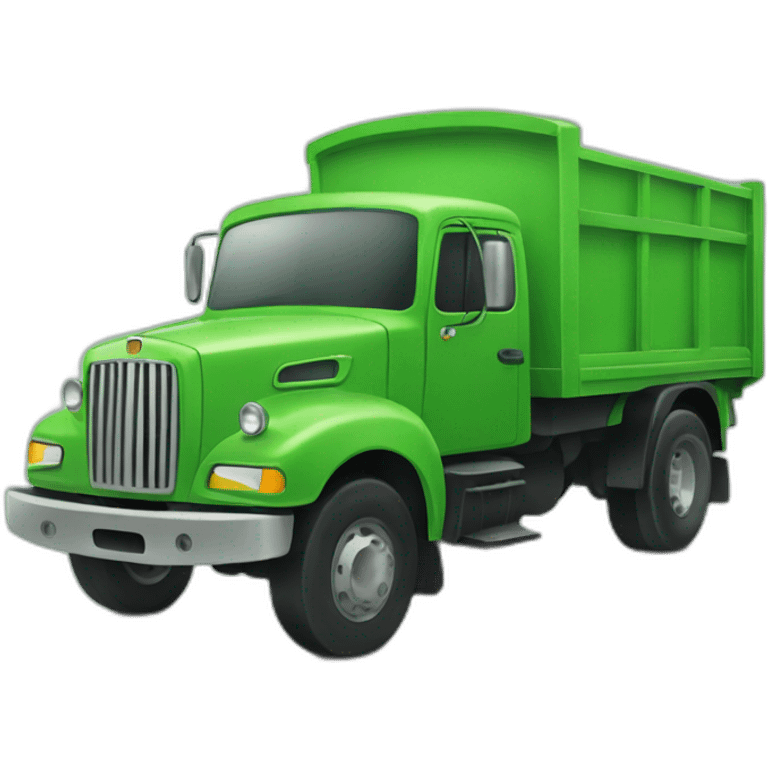 Create a green truck in 2D style emoji