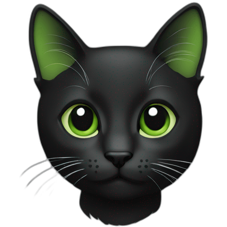 Cat black and green emoji