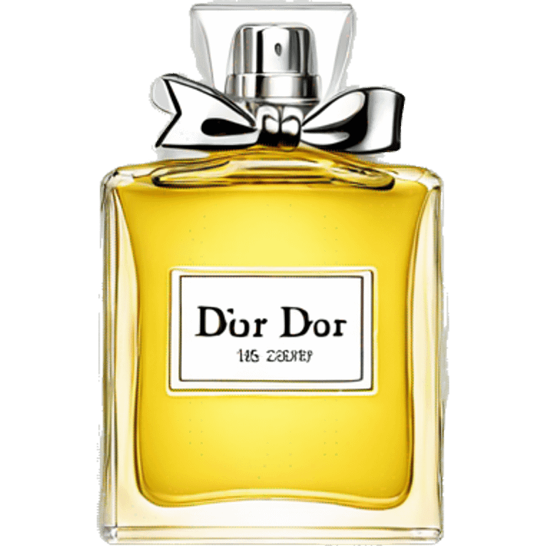 Pale Yellow Dior perfume with mini lemons around emoji