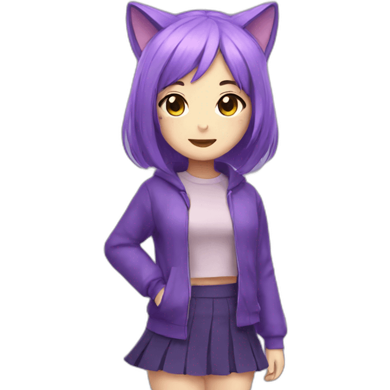 purple neko girl emoji