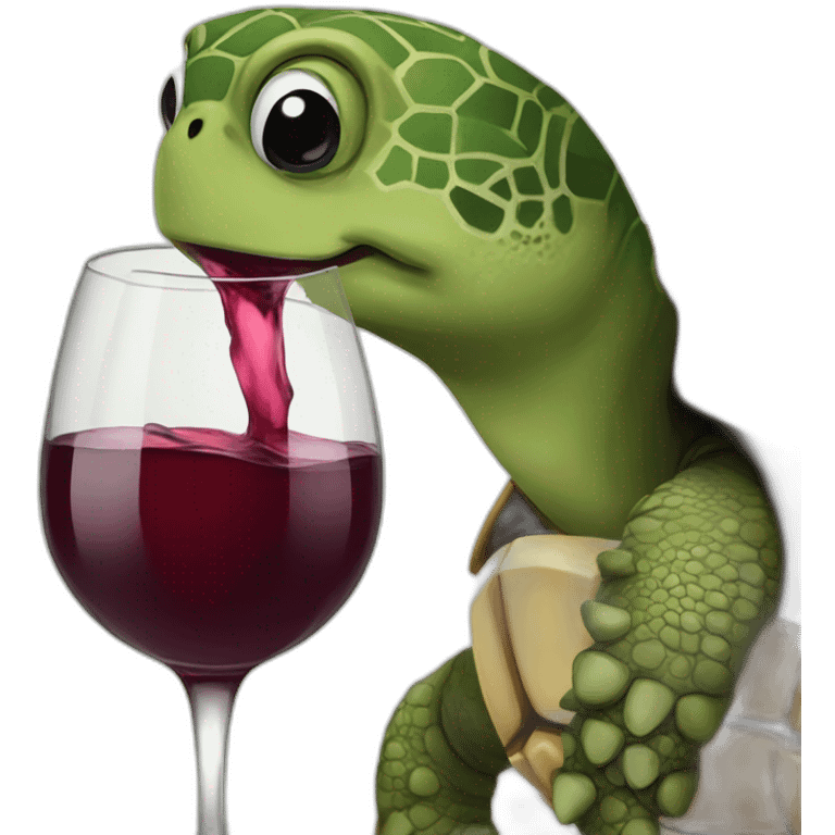 turtle drinking red wine emoji