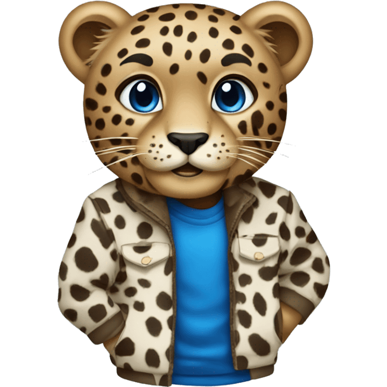 leopardo con ropa azul emoji