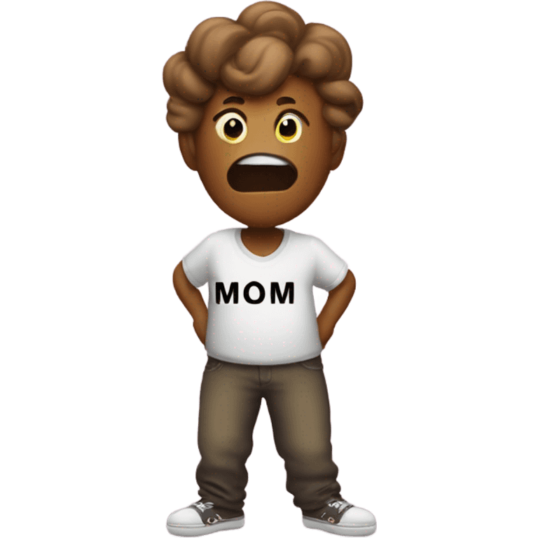 Poop emoji wearing shirt that says mom  emoji