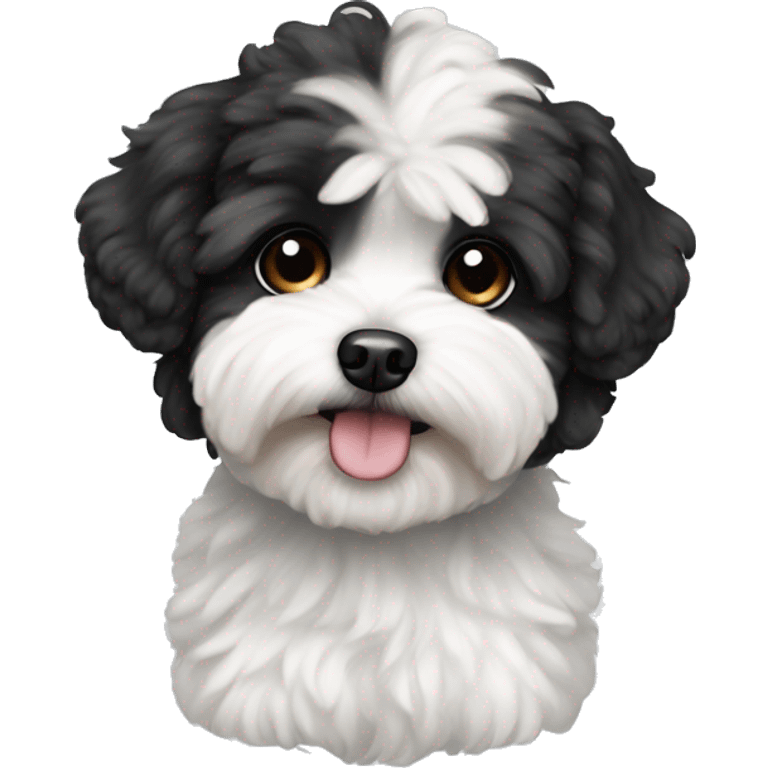 Black and white Maltipoo  emoji