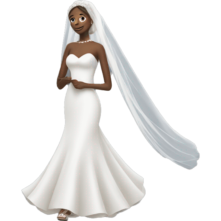 BRIDE WALKING ON HIS BACK WITH REALLY LONG VEIL emoji