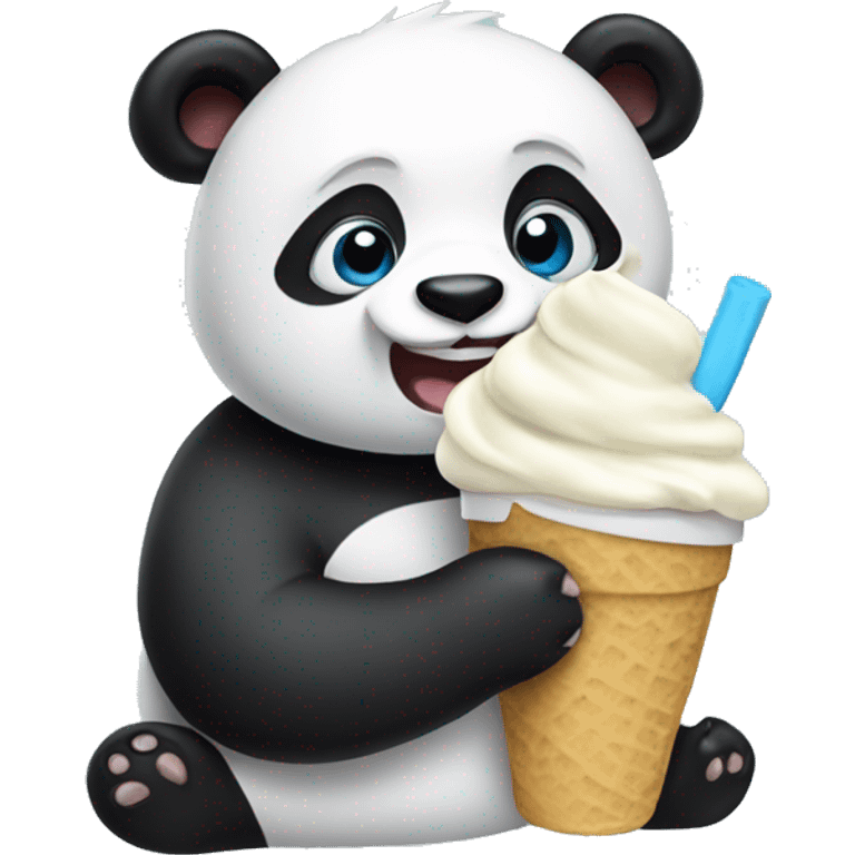 Panda eating ice creamer  emoji