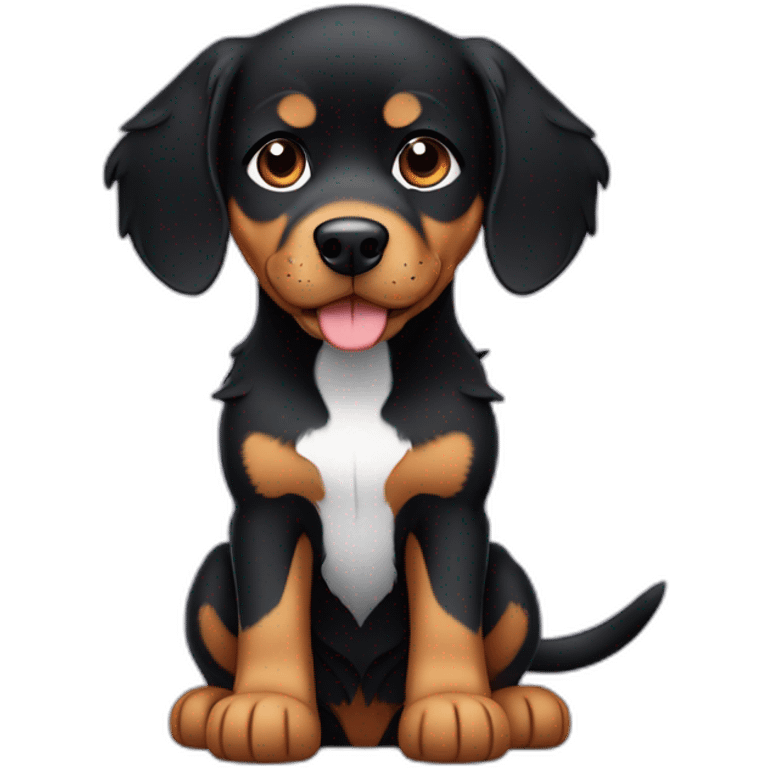 Slavic Boy with curly Black Hair with Entlebucher zennenhund emoji